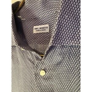 Eddy Monetti Large Button Down Shirt Men's Light Weight Pattern Italy